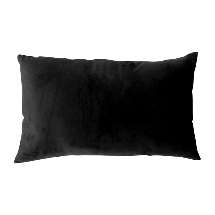 Coussin déhoussable en velours uni - Noir