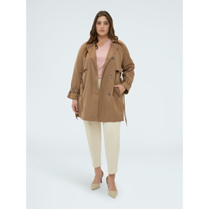 Fiorella Rubino - Trench in raso con cintura - Marrone