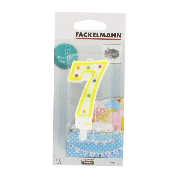 Bougie anniversaire chiffre 7 Fackelmann Rio Party