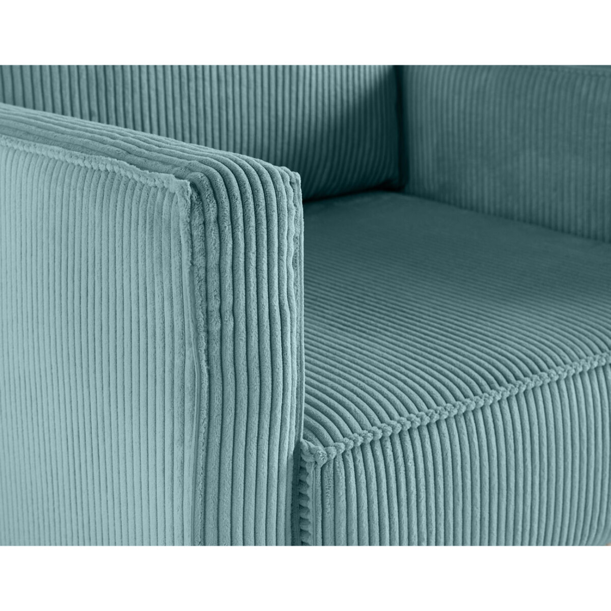Charlie - fauteuil - pieds hauts - en velours côtelé - Bleu