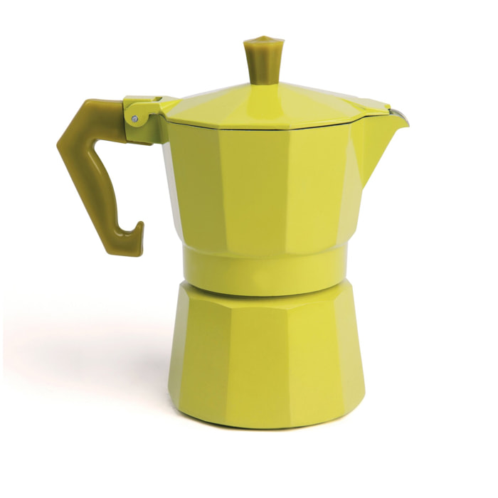 Cafetière 3 Tasses Excelsa – Chicco Color, Aluminium Jaune
