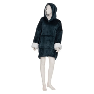 Plaid sweatshirt à capuche bleu égéen L-XL