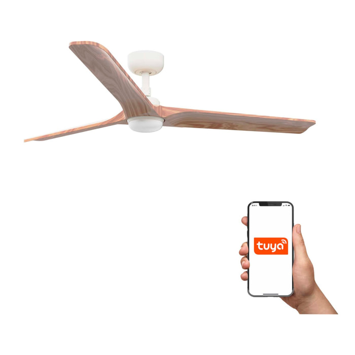 HEYWOOD L LED Ventilador de techo blanco/pino TUYA