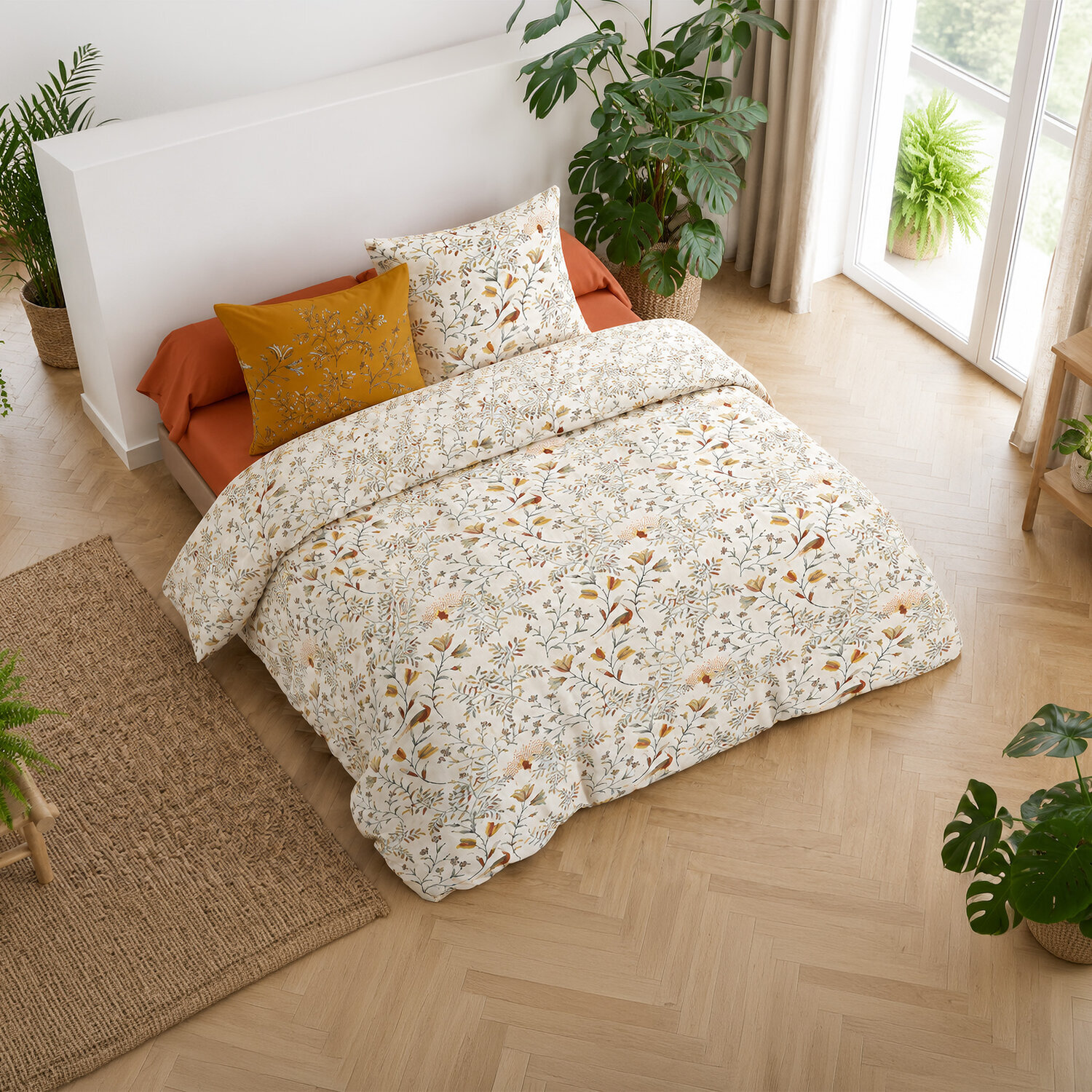 Parure housse de couette imprimé 100% coton - demil