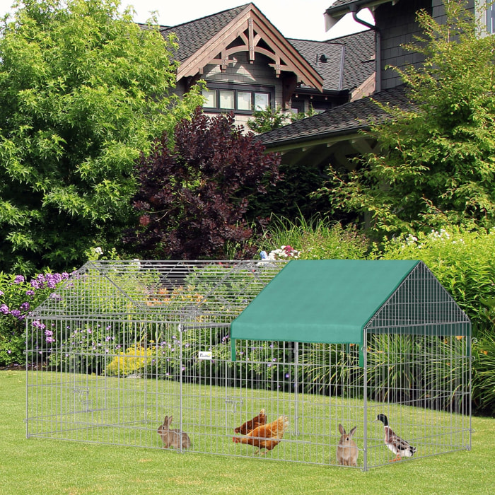 Jaula Recinto para Animales Pequeños 220x103x103 cm con 2 Puertas y Protección