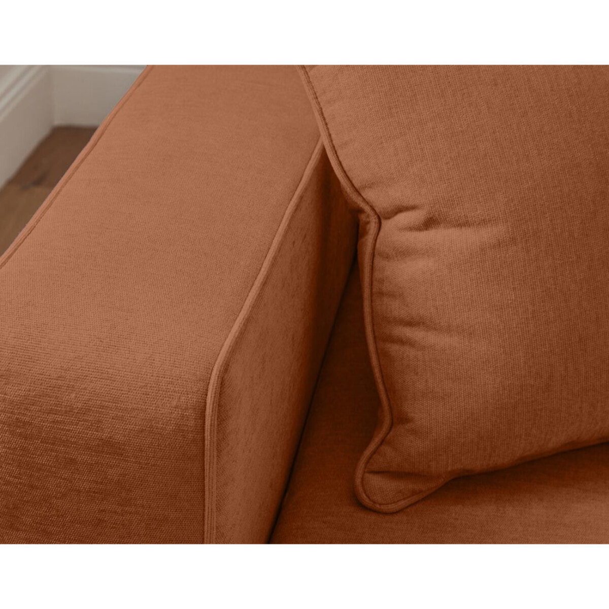 Topaze - canapé d'angle réversible - 4 places - convertible avec coffre - en tissu - Terracotta