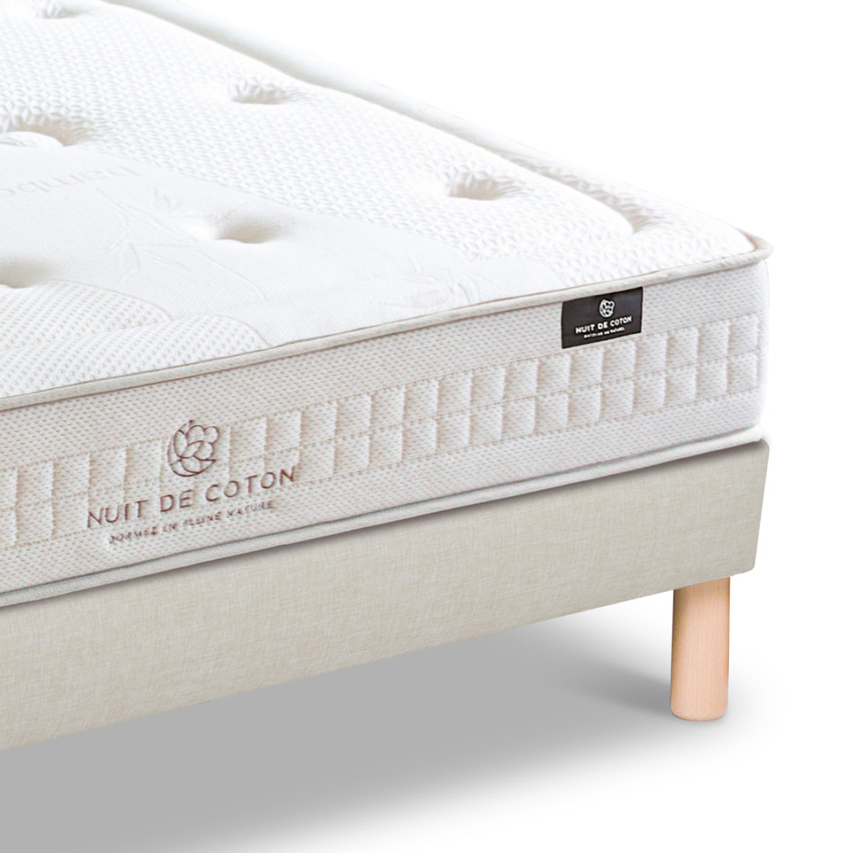 Ensemble Matelas Prélude 2.0 & & Sommier Lino, 25 cm, Latex 100% Naturel, Technologie Tri-Lattes, Soutien Ferme