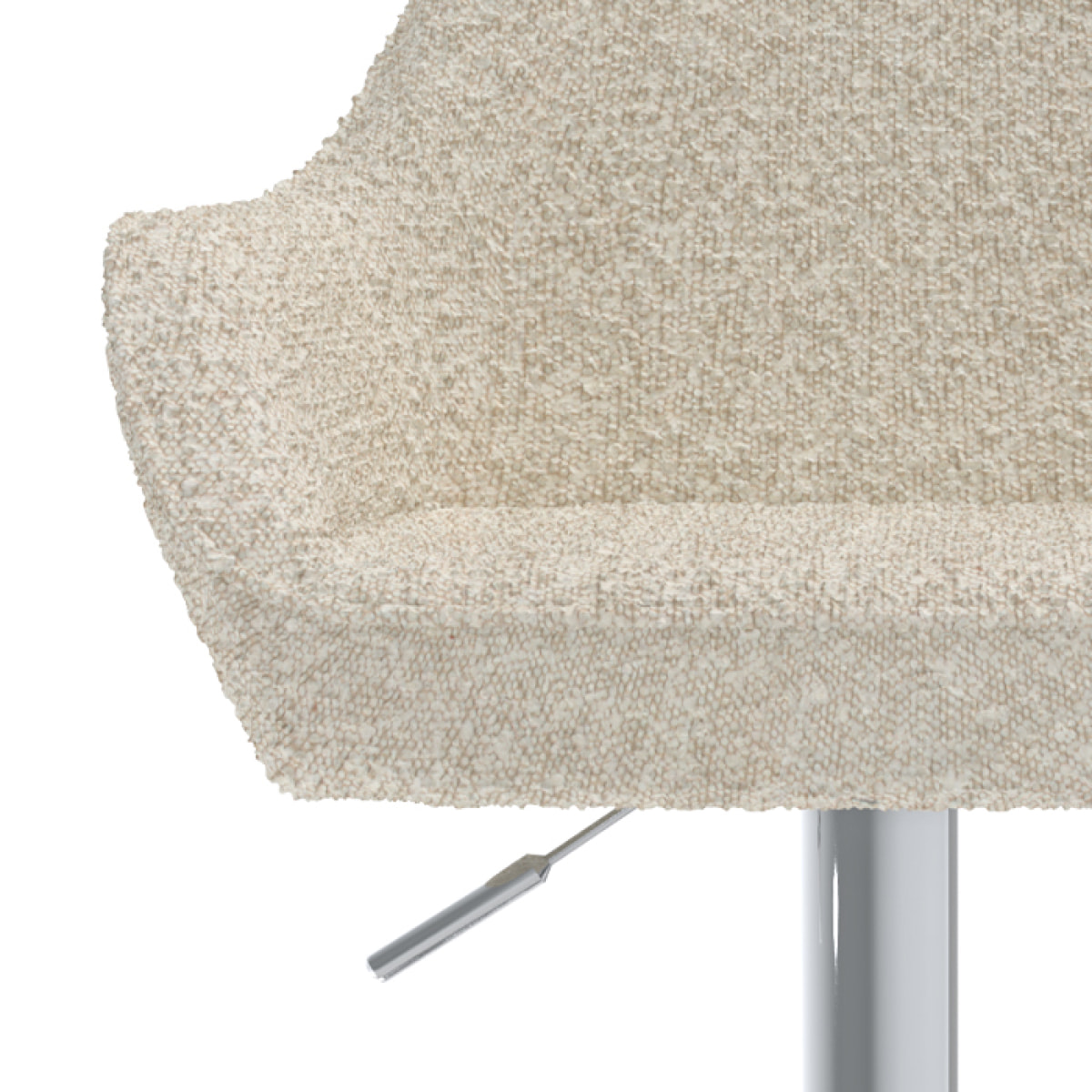 Lot de 2 chaises de bar effet laine bouclette blanc cassé 63/83 cm - Adam