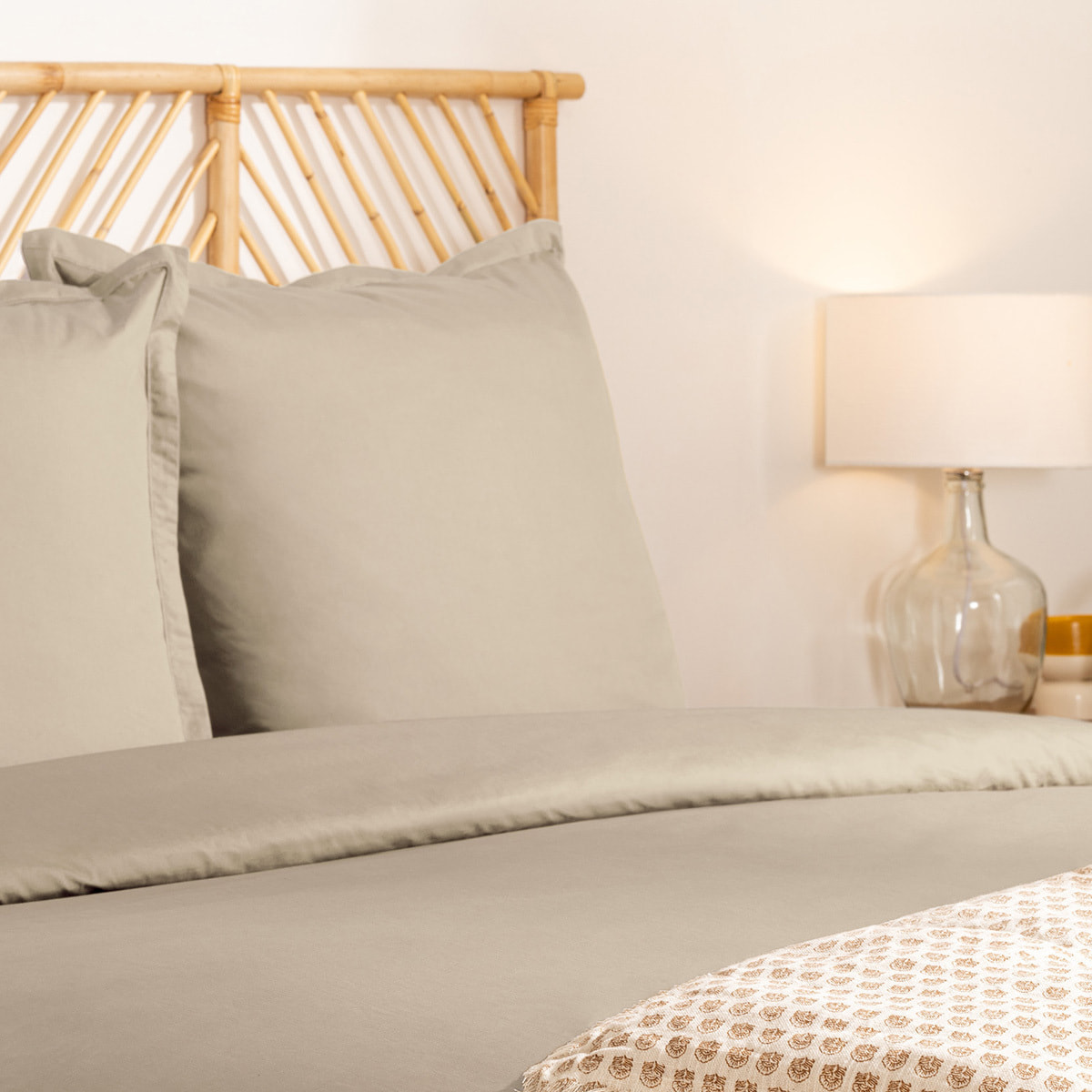 Parure de lit Landiha Percale beige lin 240x220cm