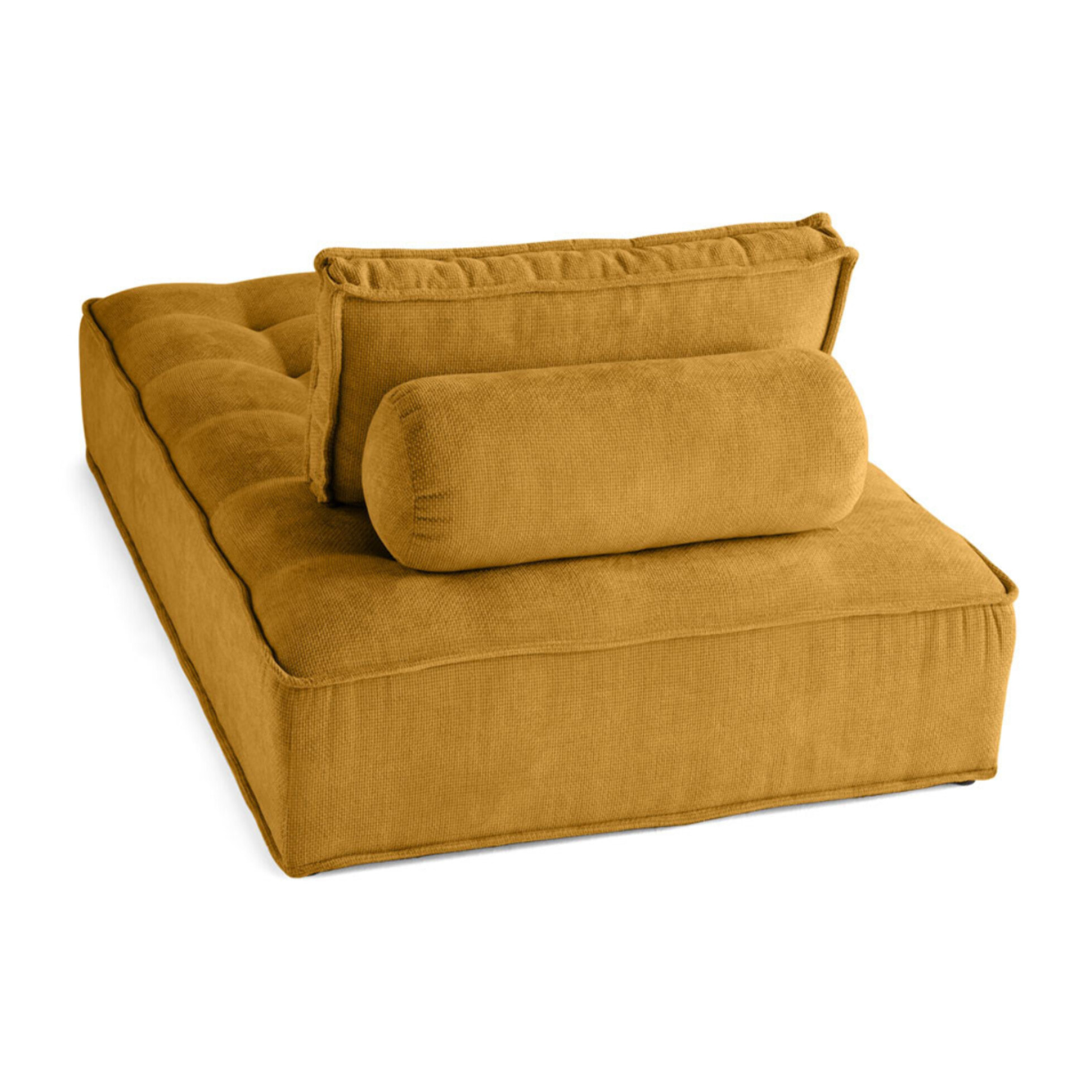Marisol - module d'assise méridienne - velours texturé - Jaune