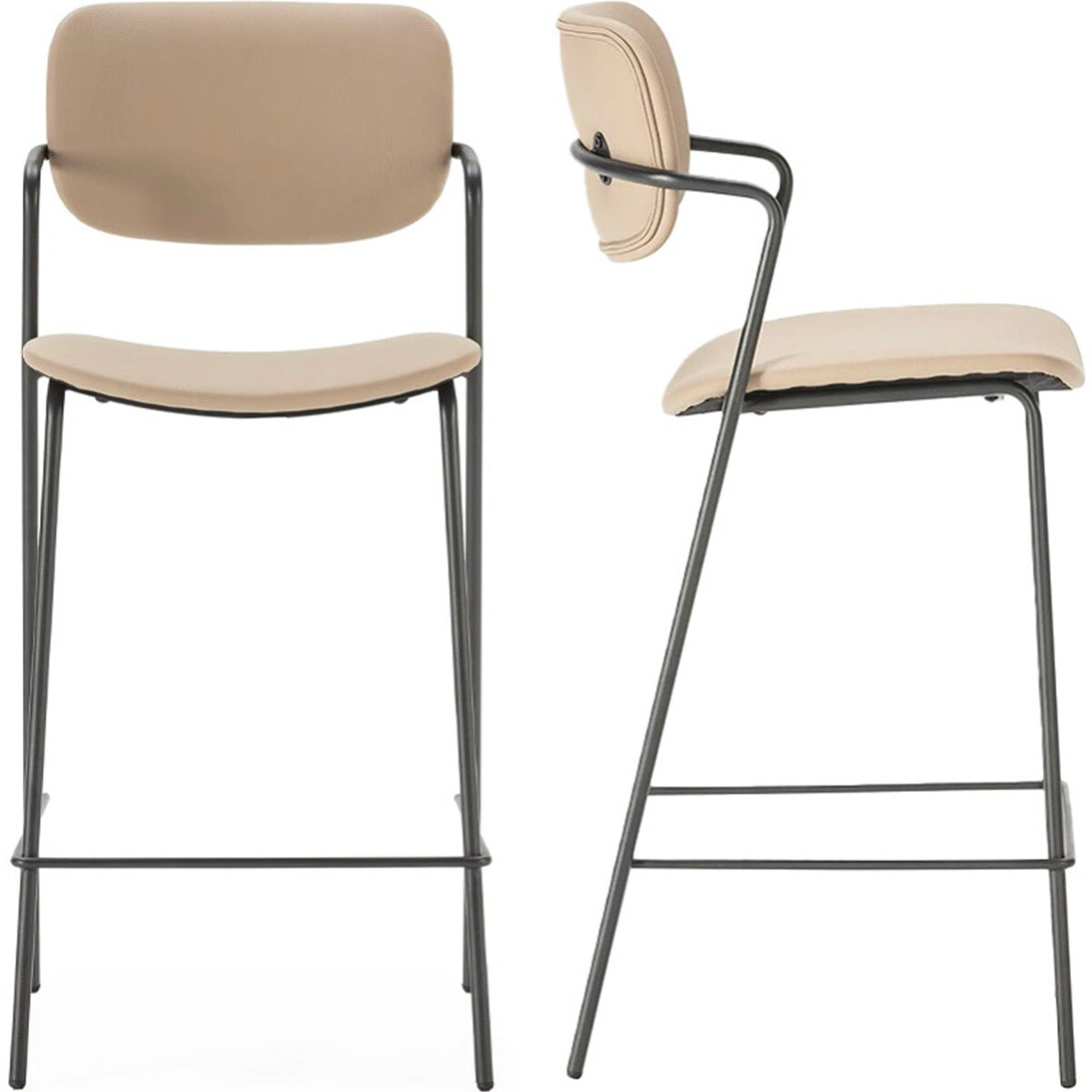 Lot de 2 tabourets en simili - SKANDI