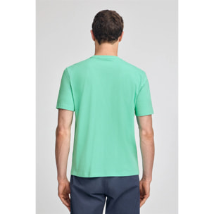 Maglietta acquamarina basic a girocollo e ricamo Rigby Best