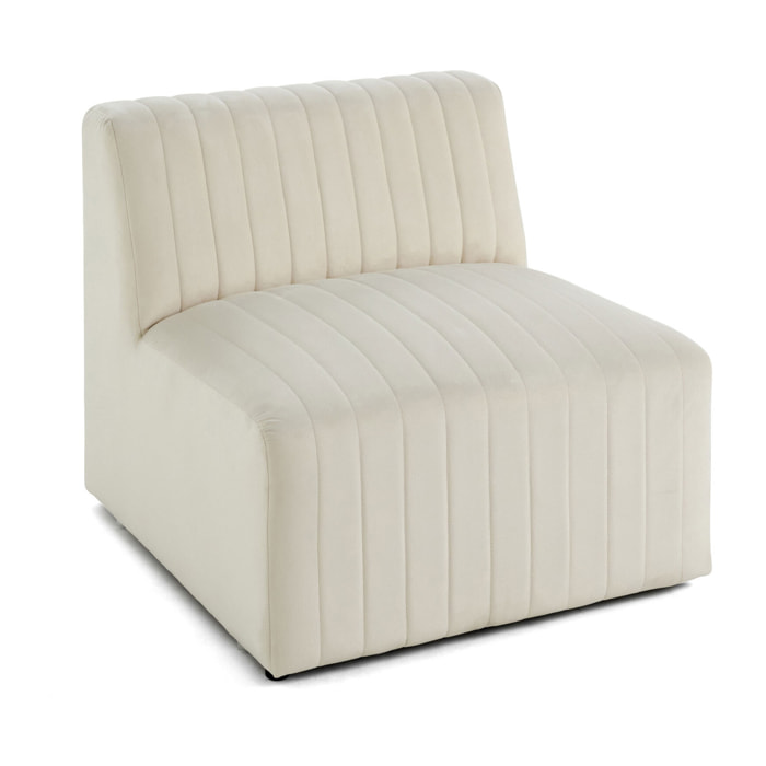 Nova - module d'assise sans accoudoirs - en velours - Beige