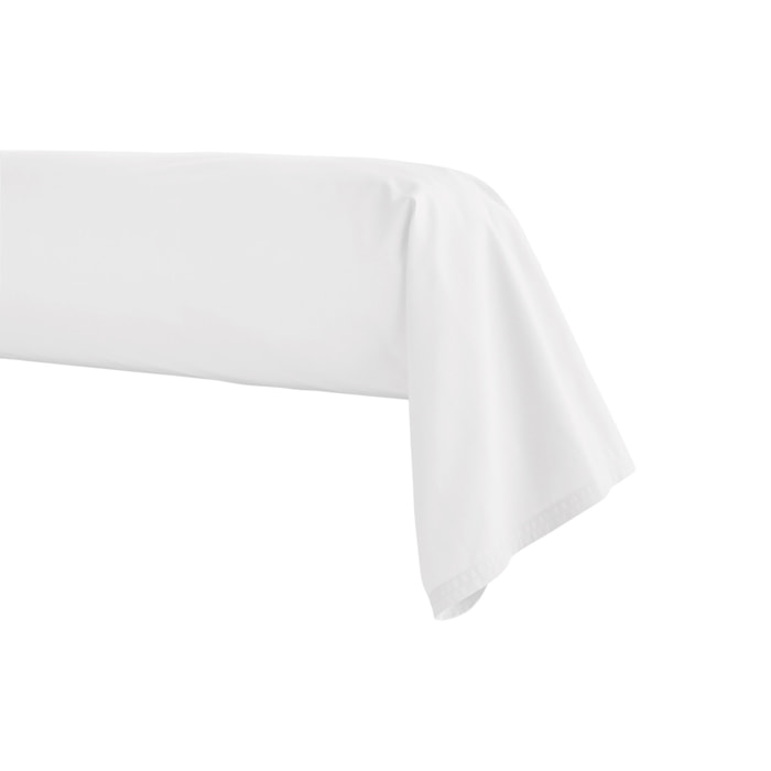 Taie de traversin unie en percale de coton, PREMIÈRE, Blanc