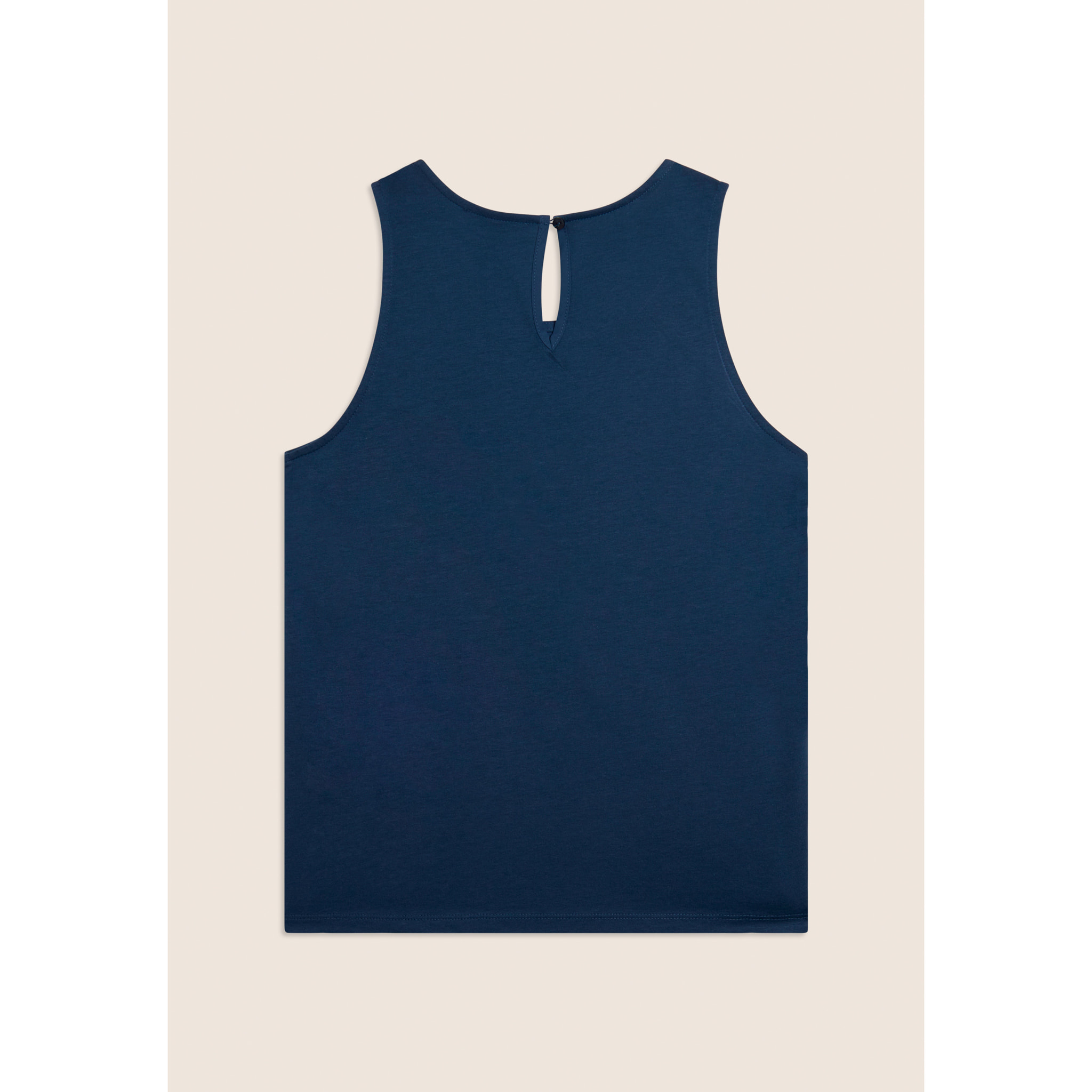 Canotta Svasata con Ricamo Floreale