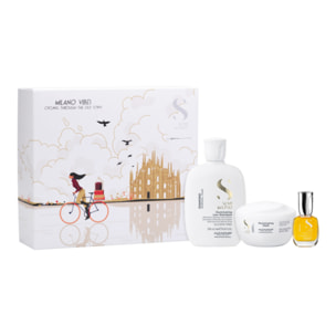 ALFAPARF MILANO Set Holiday Semi Di Lino Diamond Shampoo 250ml + Conditioner 200ml + Oil 15ml