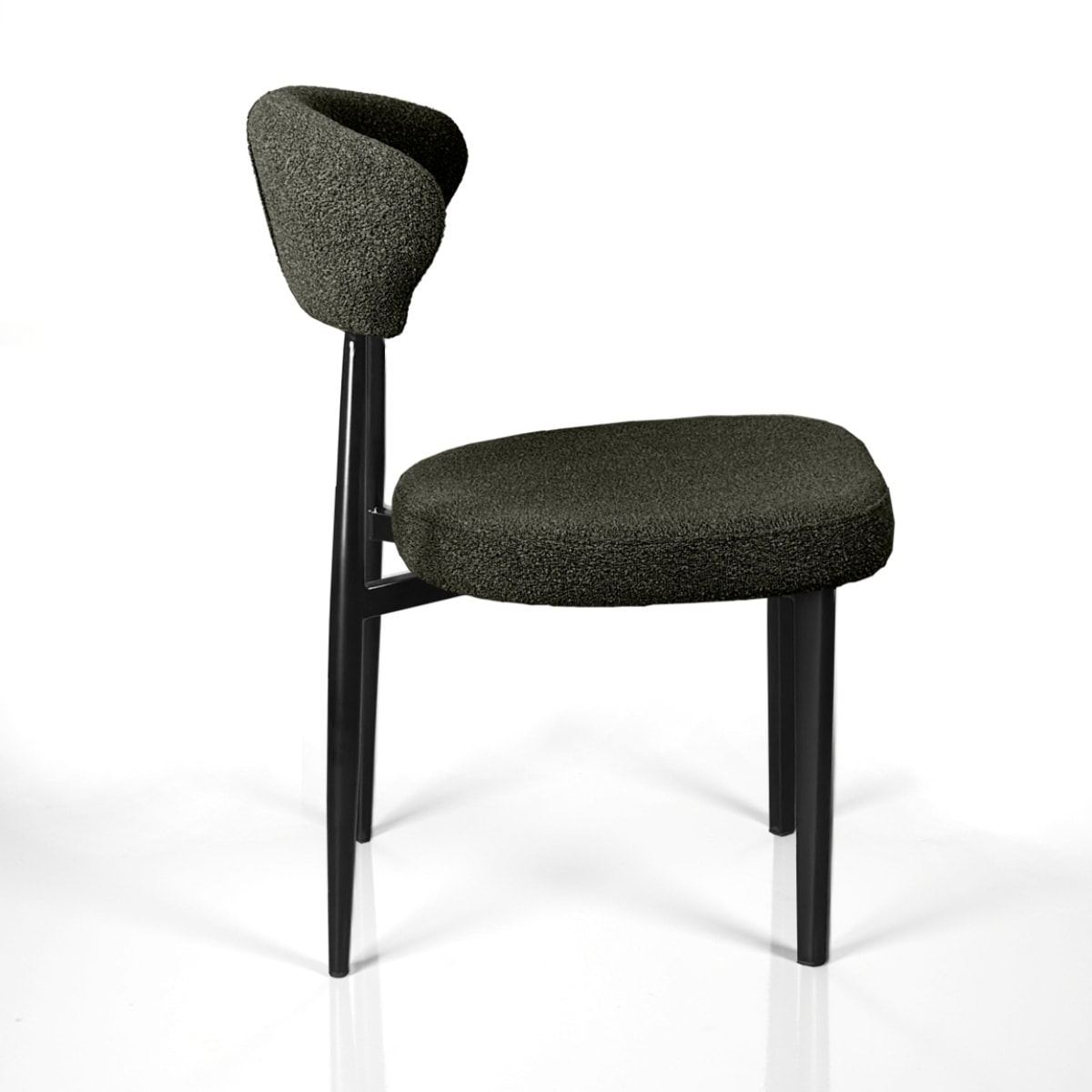 Lot de 2 chaises de salle à manger Tomasucci MELANIA, en tissu, gris foncé, 57 × 48 × 81 cm
