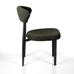Lot de 2 chaises de salle à manger Tomasucci MELANIA, en tissu, gris foncé, 57 × 48 × 81 cm