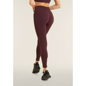 Leggings Seamless 7/8 con Vita Alta e Inserti in Costina