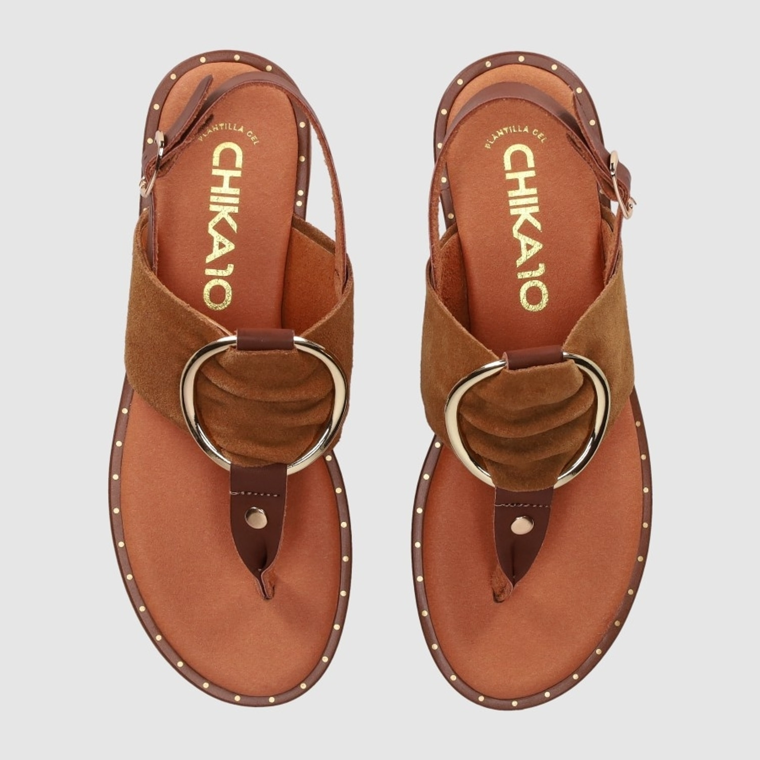 Sandalias de Serraje - Cuero - Tacón: Bajo