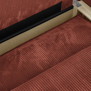 Canapé d&#x27;angle à droite convertible 3 places en velours côtelé - BARANI