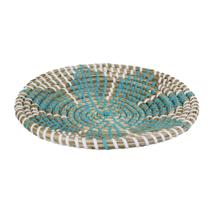 Assiette décorative en jonc O20 cm, Mandala