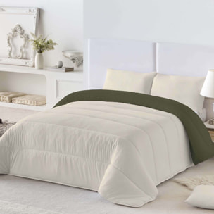 Naturals - Edredón Bicolor - 300 Gr - 100% Microfibra Poliéster - Verde/Vainilla