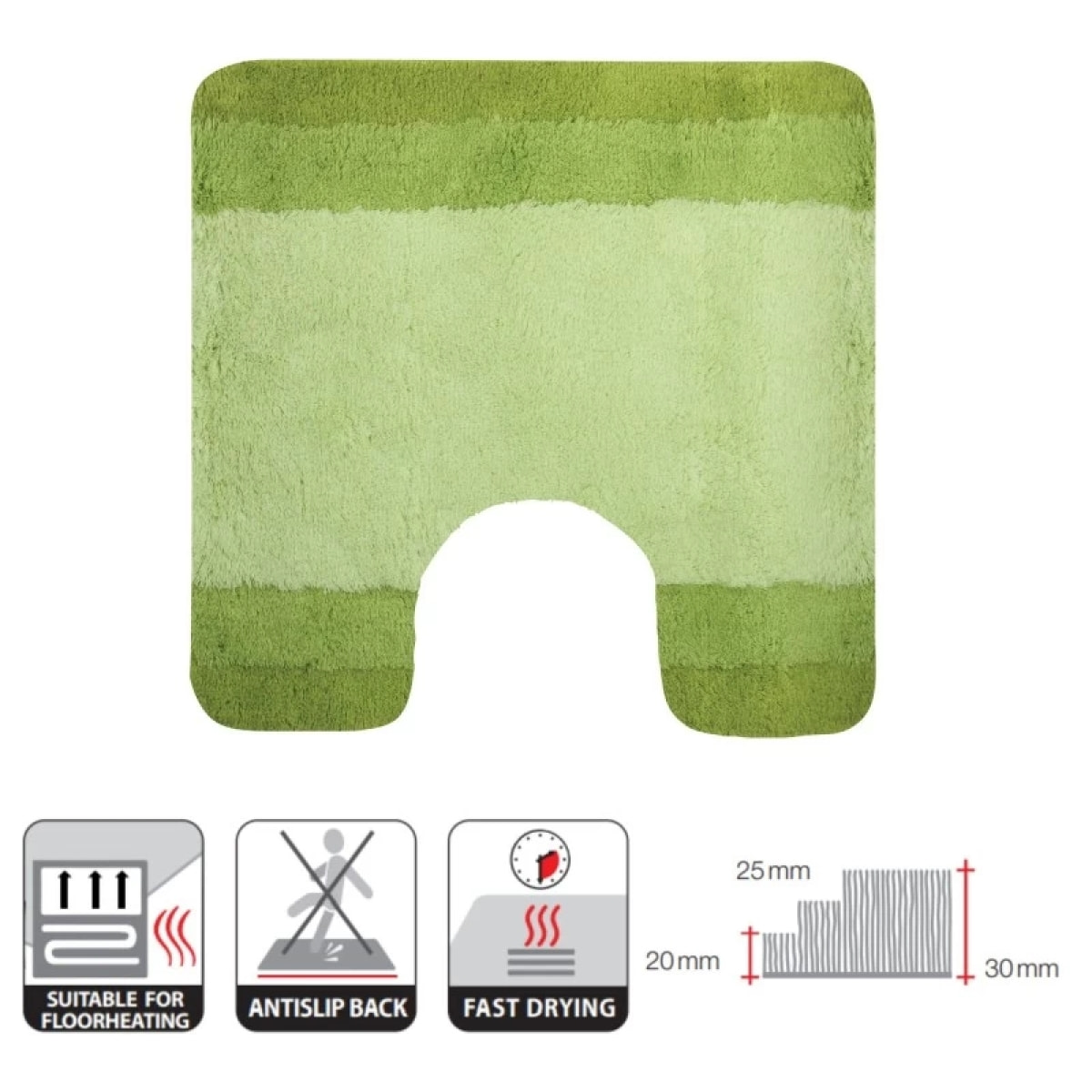 Tapis de bain Polyester BALANCE Vert Kiwi Spirella