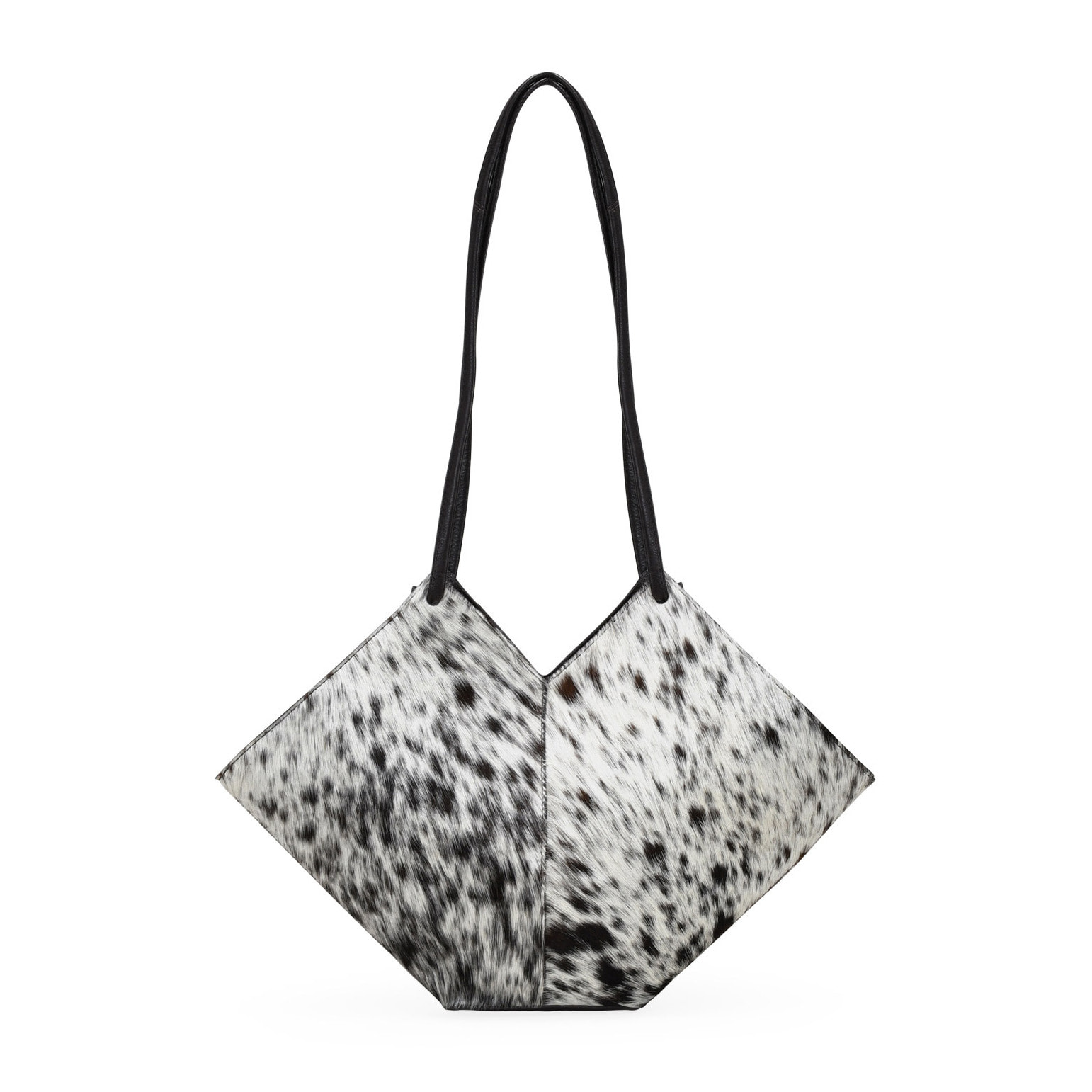 Bolso de hombro de piel con pelo de vaca