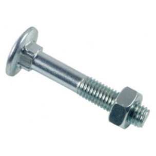 Boulon LENNIE Tête ronde collet carré TRCC - Zingué blanc - Ø8x60 - boite de 100 - BTRCC0806002B