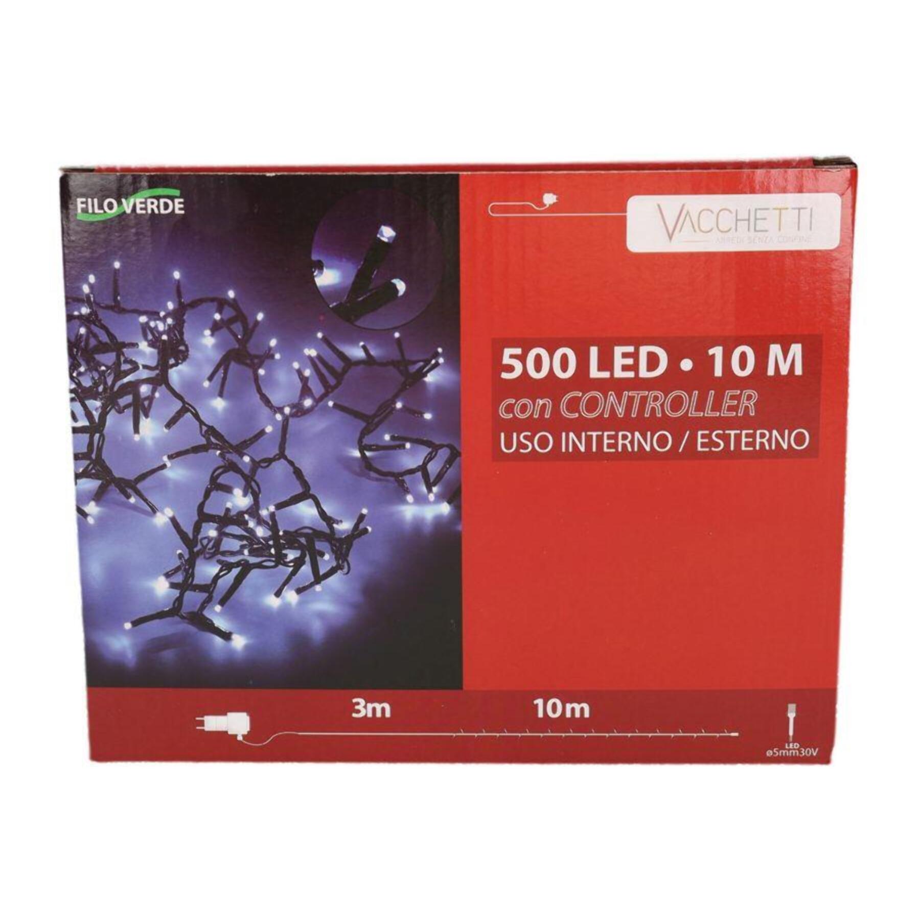 Catena luminosa con 500 led bianco caldo con controller cm1000