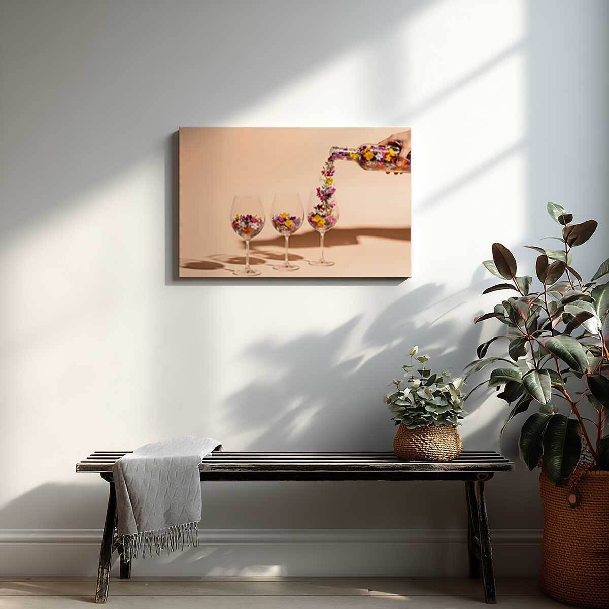 Tableau fleurs en verres élégants Toile imprimée