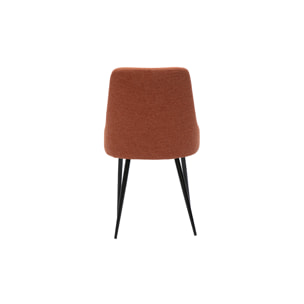 Chaises design en tissu effet velours texturé terre brûlée et métal noir (lot de 2) CULT