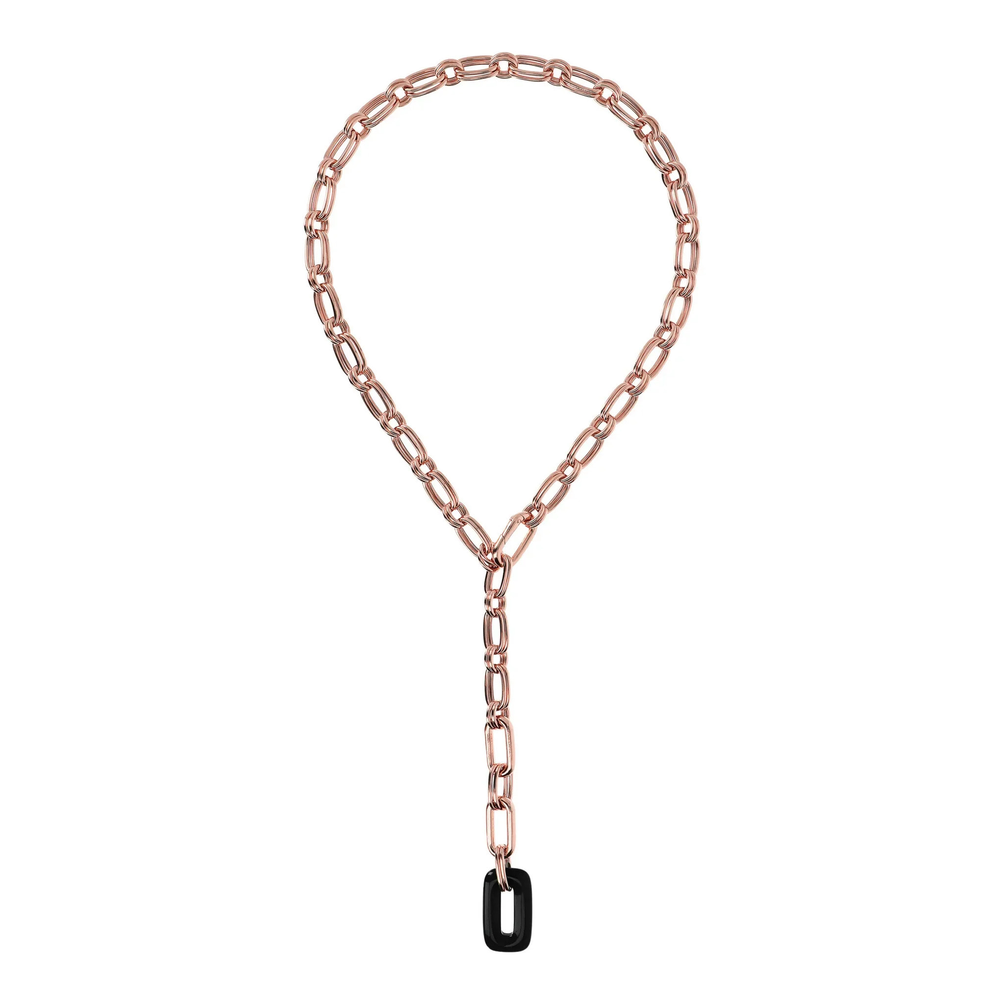 Collana a Cravatta con Pendente Rettangolare in Pietra Naturale Magnesite