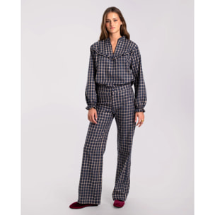 Pantalón recto de cuadros