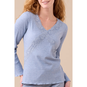 Pigiama donna in costina di viscosa articolo classic Noidinotte