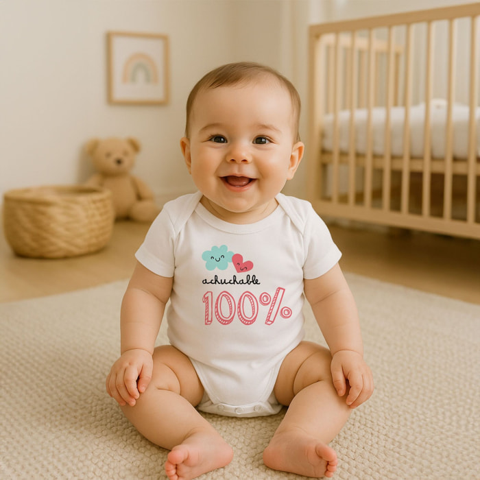 Body bebé frases manga corta hombro