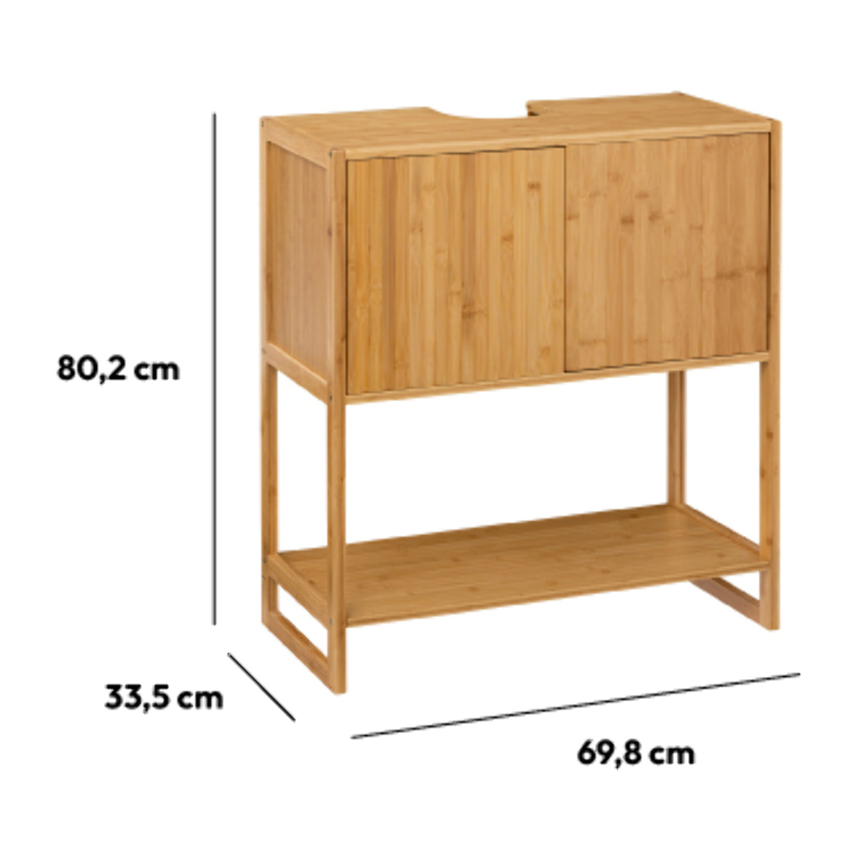 Meuble vasque 2 portes Bambou Lab'n modul