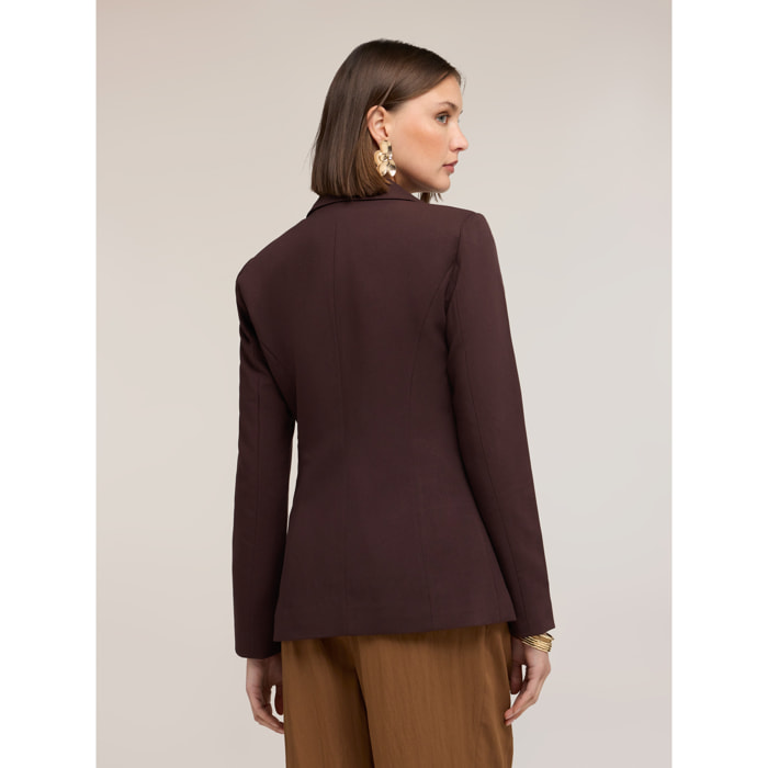 Motivi - Blazer monopetto con tasche applicate - Marrone