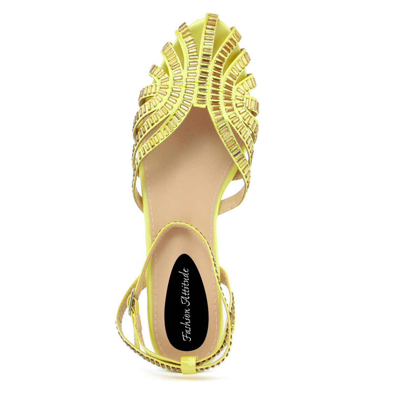 Sandalo flat Donna colore Giallo