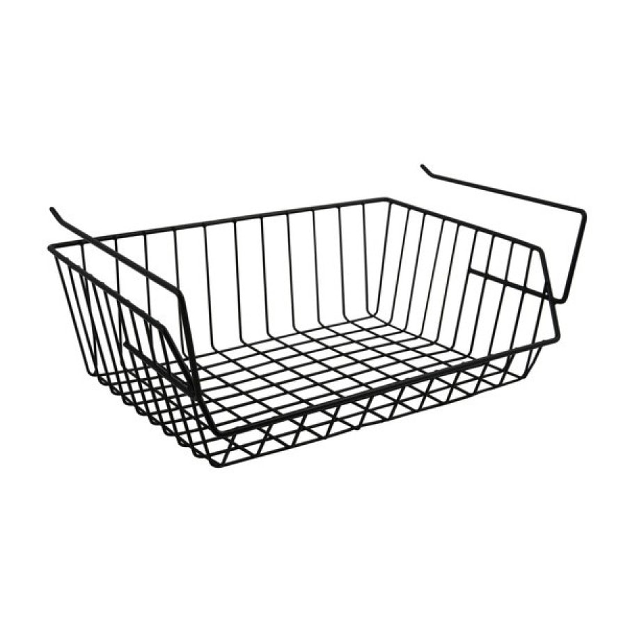 Panier de rangement suspendu à  étagère 40x27x17,5cm en Acier Noir mat MSV