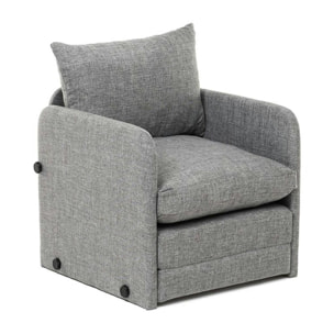 Fauteuil convertible gris lin 1 place couchage 200 cm ORURO