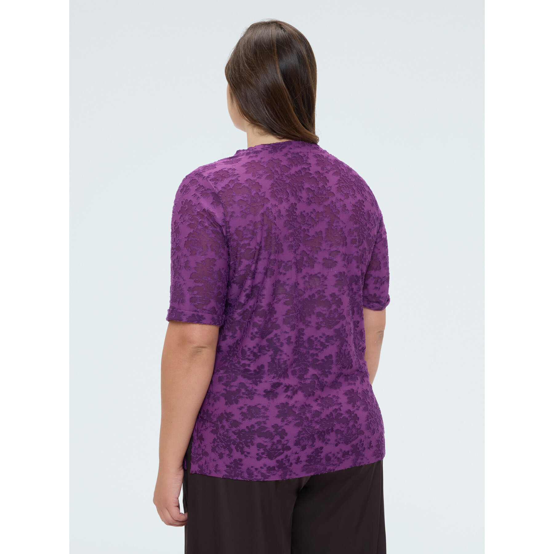 Fiorella Rubino - T-shirt in jacquard con stampa - Viola