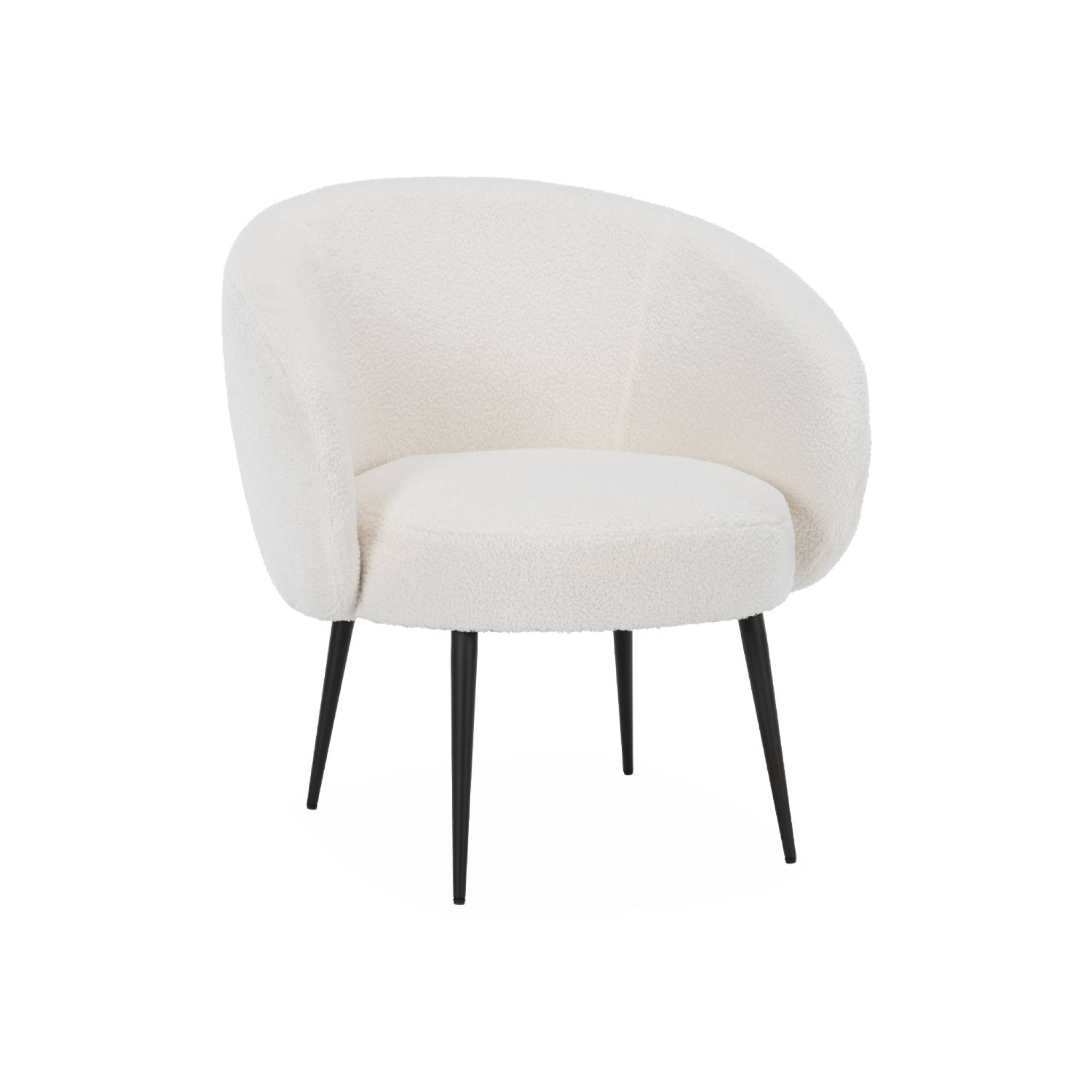 Fauteuil cosy design métal et bouclette HIMA