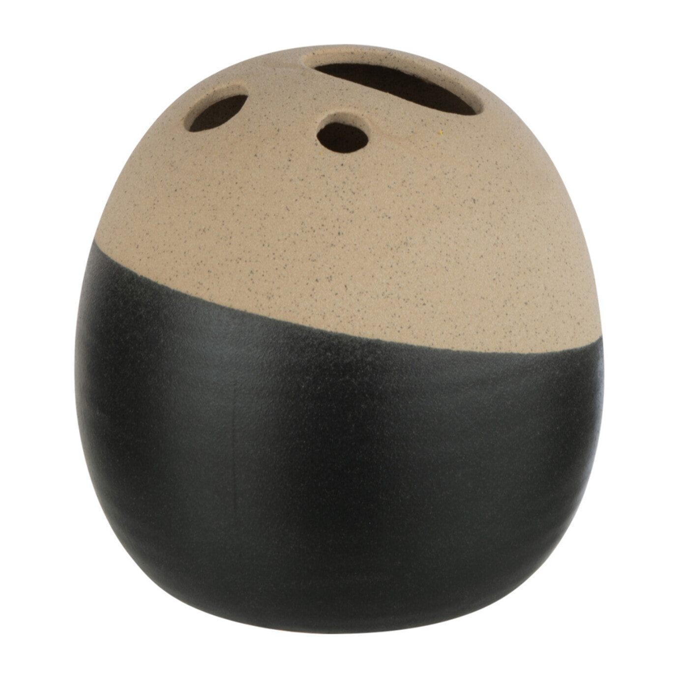 J-Line Vase Boule Ceramique Beige/Noir Large