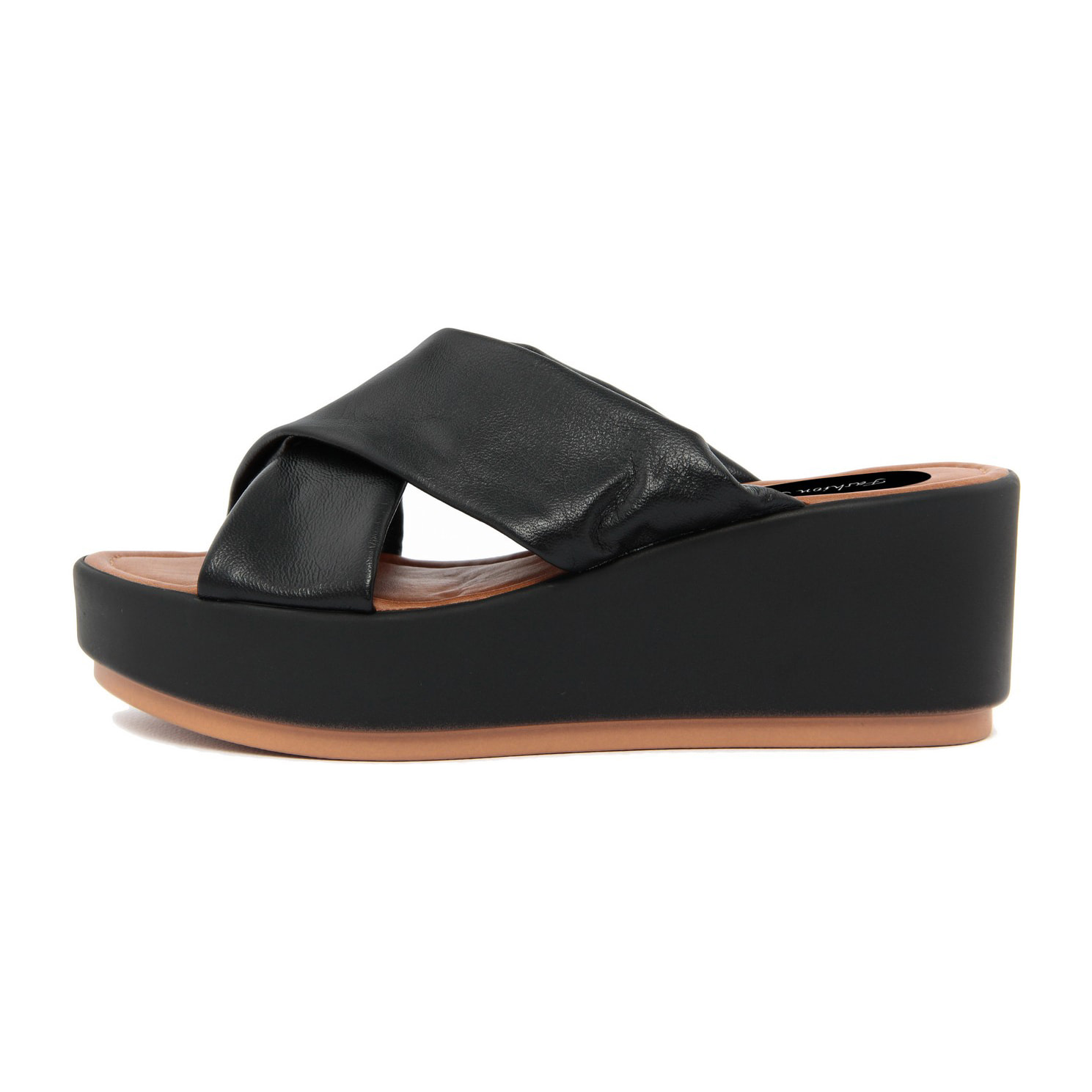 Sandalo con zeppa Donna colore Nero