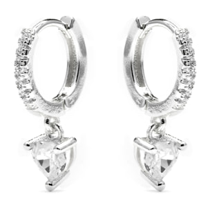 Pendientes acabado plata y Circonita Brillante