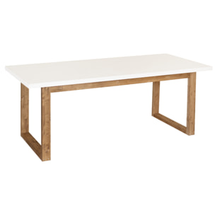 Mesa de comedor de laca mate en tono blanco roto de varias medidas