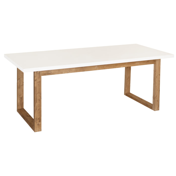 Mesa de comedor de laca mate en tono blanco roto de varias medidas