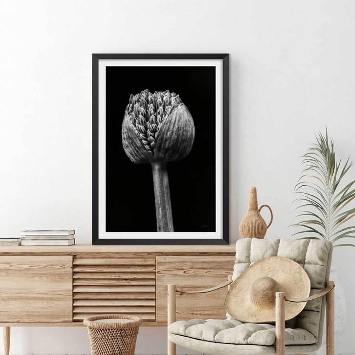 Poster tropical spring palm Affiche sous cadre noir